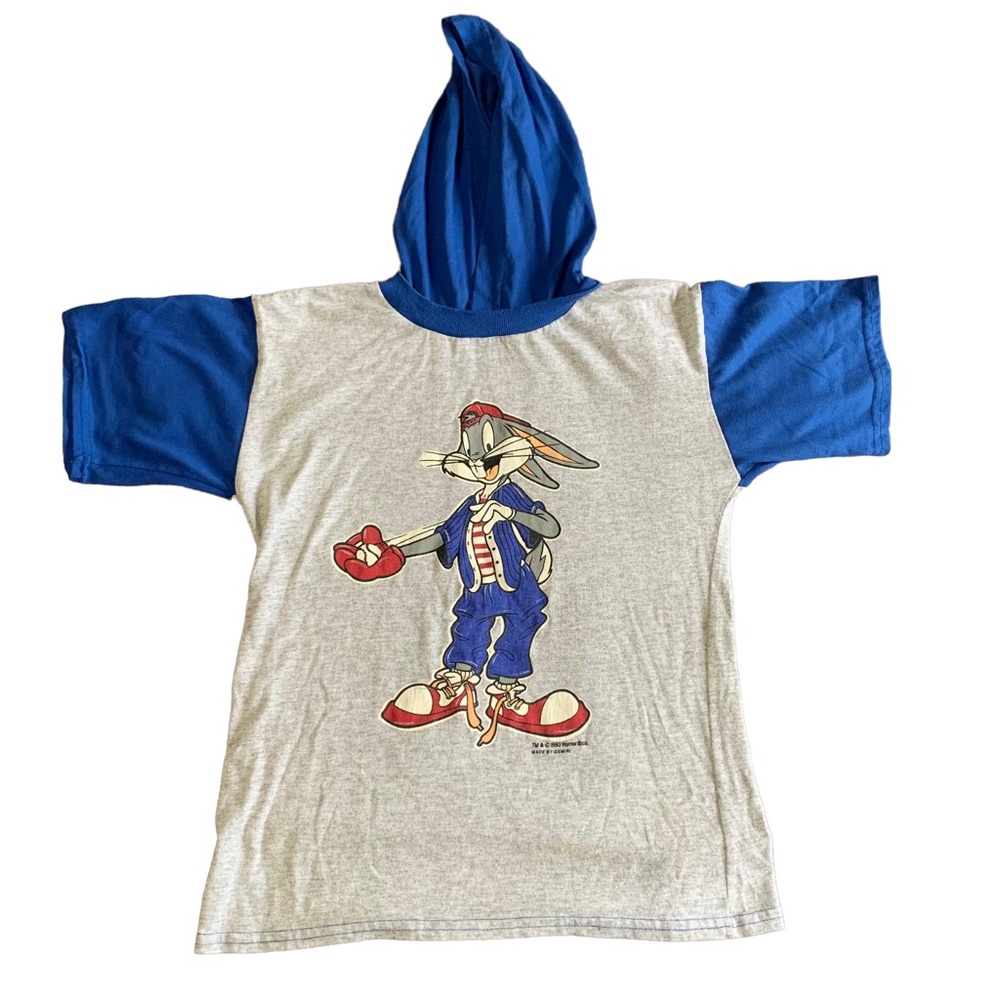 1992 Looney Tunes Bugs Bunny Baseball Hooded Tshirt size M